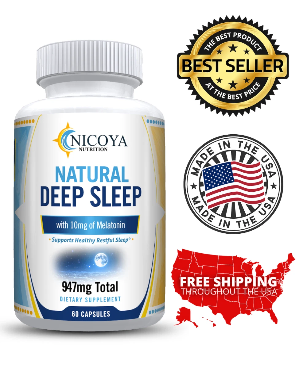 Bottle of Melatonin Sleep Supplement for Deep Sleep & Relaxation – 60ct to support health and wellness