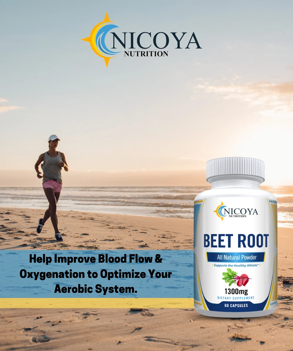 Bottle of Beetroot Nitric Oxide Booster for Circulation & Energy Support – 1300mg to support health and wellness