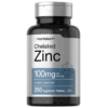 Bottle of Chelated Zinc Supplement 100mg to support health and wellness