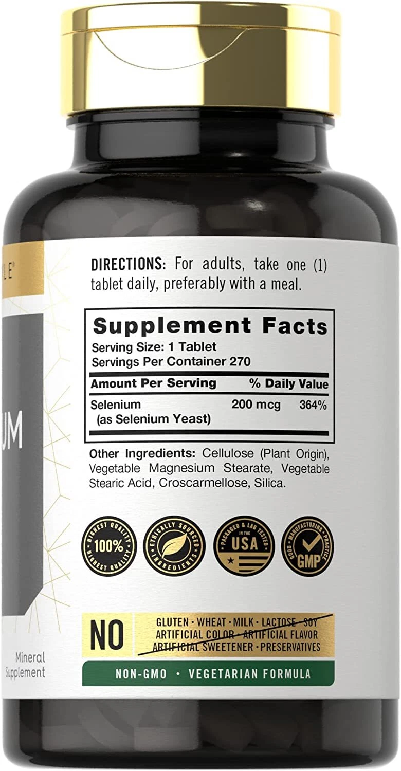 Bottle of Selenium 200mcg to support health and wellness