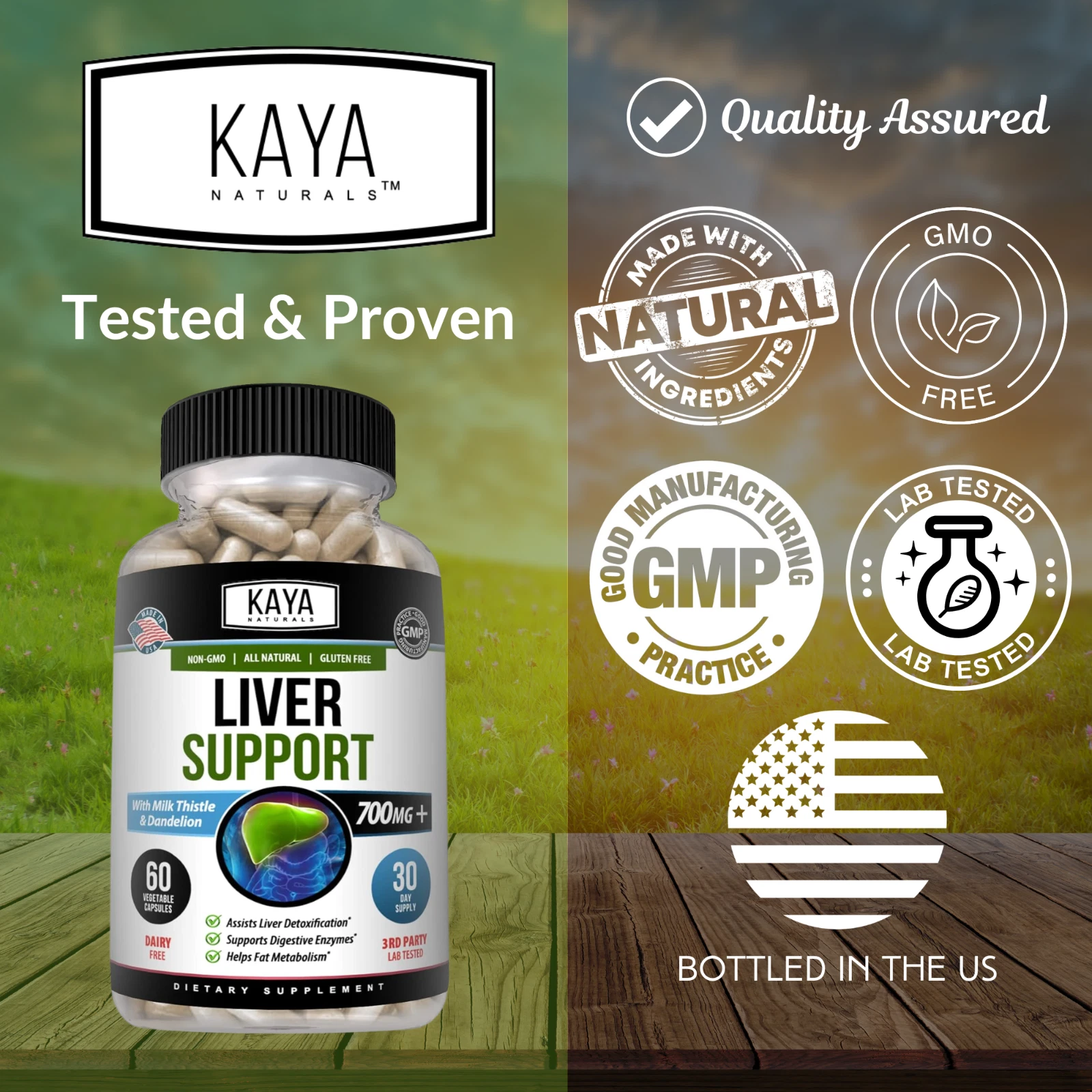 Bottle of Mushroom Complex Supplement with lion's mane, immune support to support health and wellness