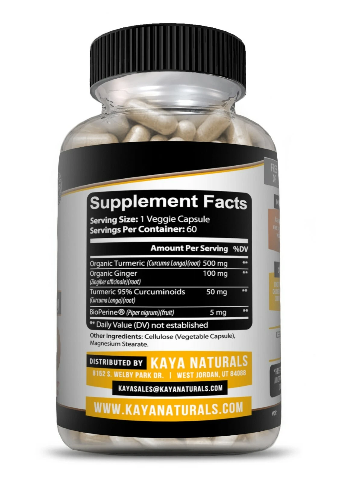 Bottle of Turmeric Curcumin with Ginger 60ct with turmeric, joint pain support to support health and wellness