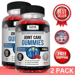 Bottle of Joint Care Gummies 2 Pack 60ct with glucosamine, joint pain & mobility support to support health and wellness