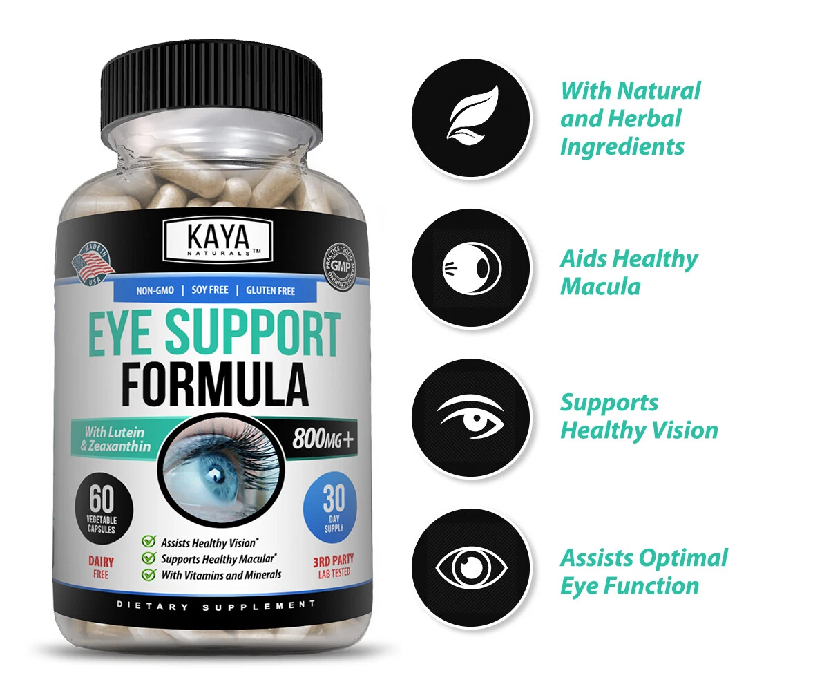 Bottle of Eye Health 2 Pack 60 Capsules with lutein, vision & eye health support to support health and wellness