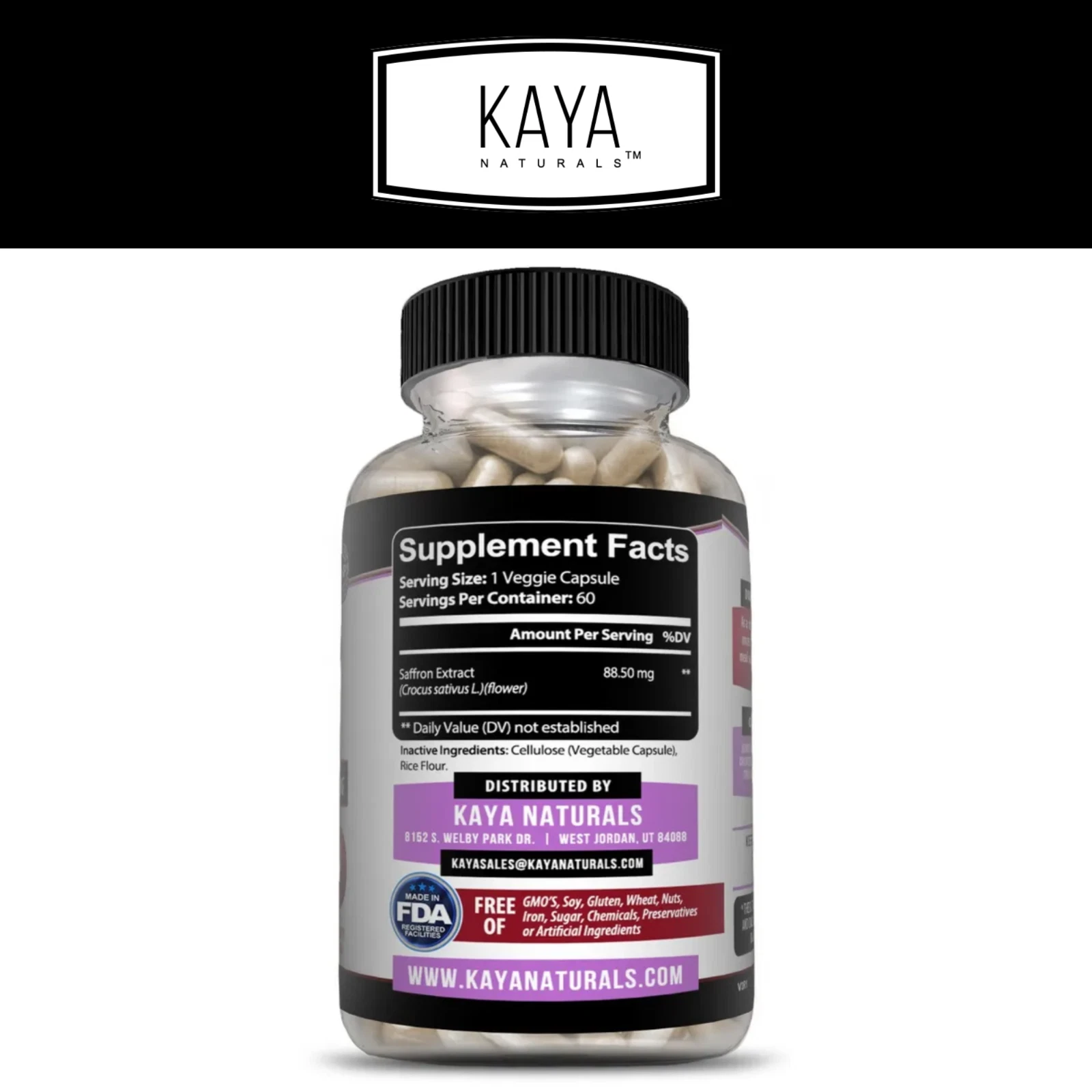 Bottle of Saffron Extract 2 Pack 60ct with saffron, mood & focus support to support health and wellness