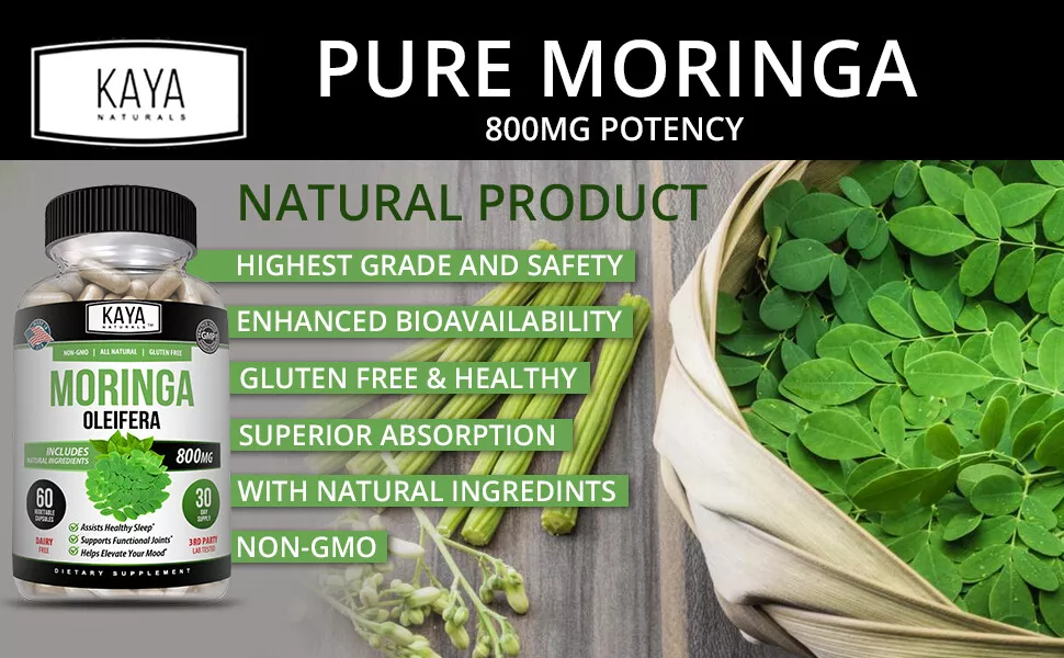 Bottle of Moringa 60ct with moringa, antioxidant & superfood support to support health and wellness