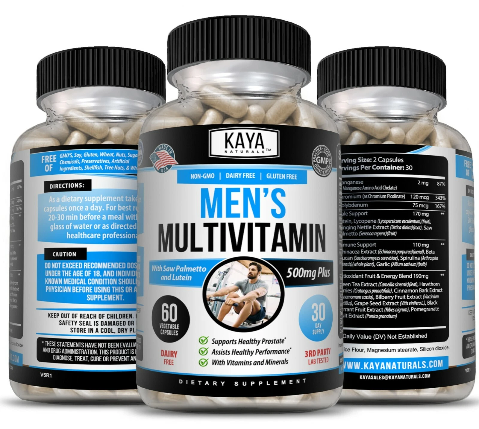 Bottle of Multi Vitamin for Men 2 Pack with multivitamin, prostate health support to support health and wellness