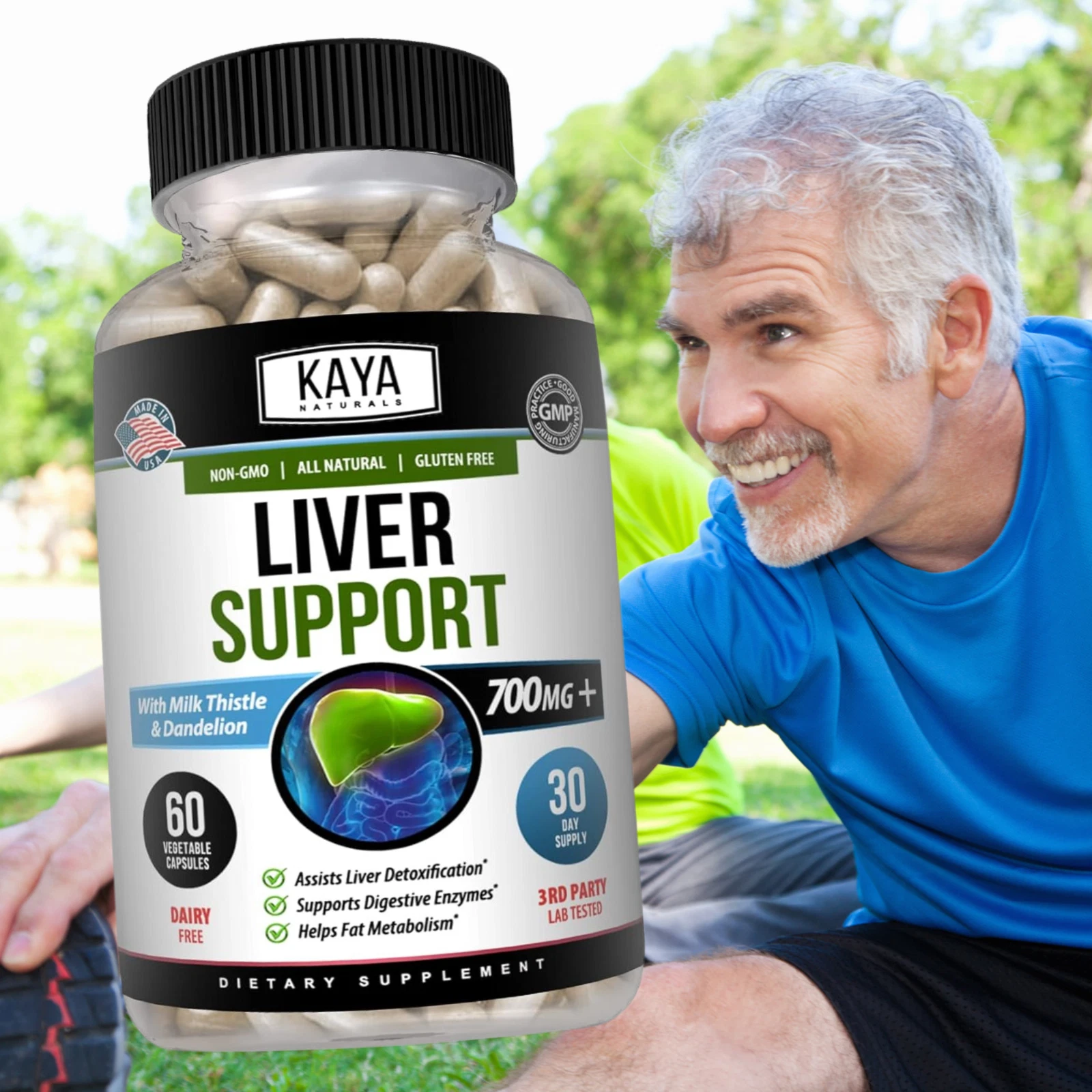 Bottle of NAC N-Acetyl Cysteine 60ct with nac, liver detox & antioxidant support to support health and wellness