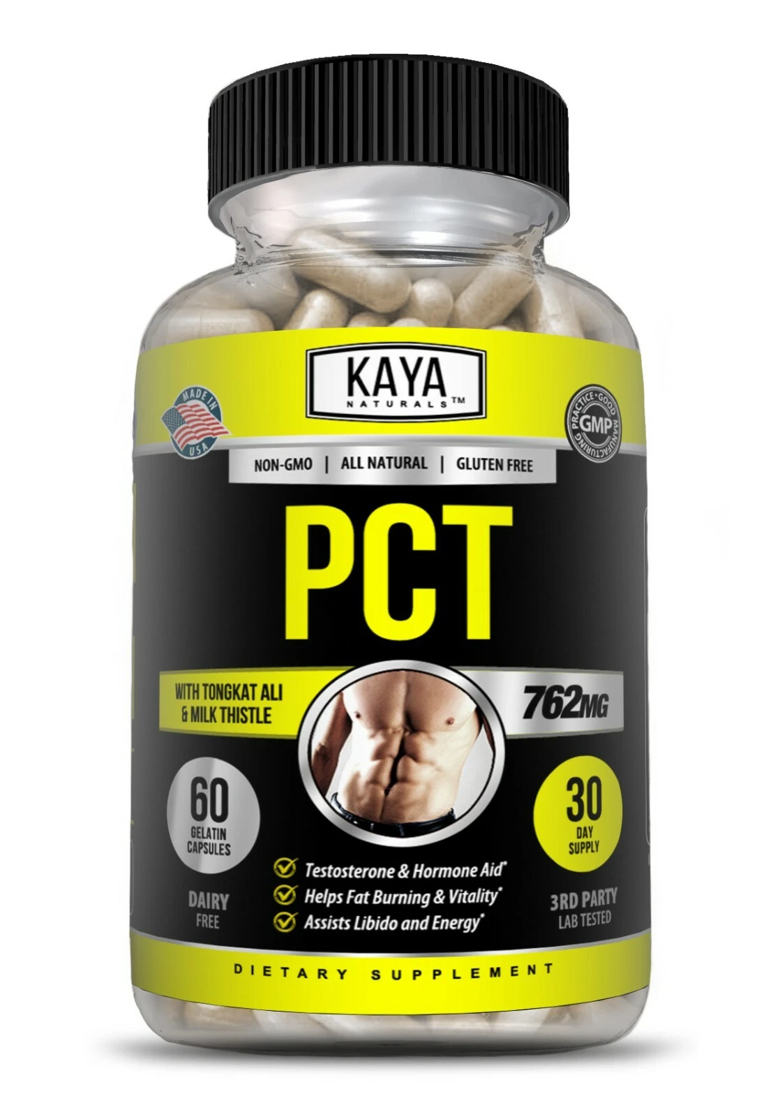 Bottle of Testosterone & Liver Support with testosterone, hormone & liver health to support health and wellness