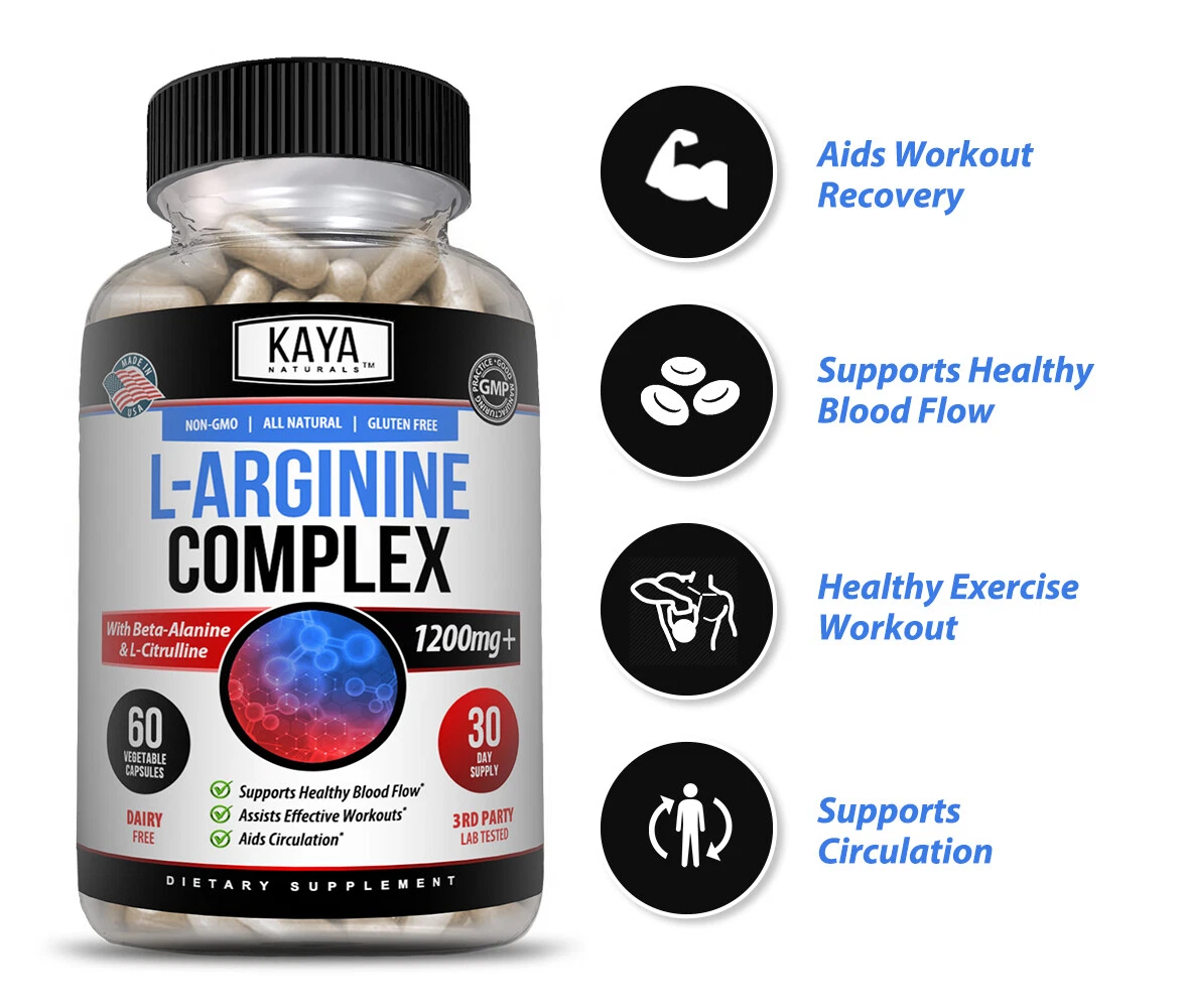Bottle of L-Arginine 2 Pack 60ct with l-arginine, nitric oxide & libido support to support health and wellness