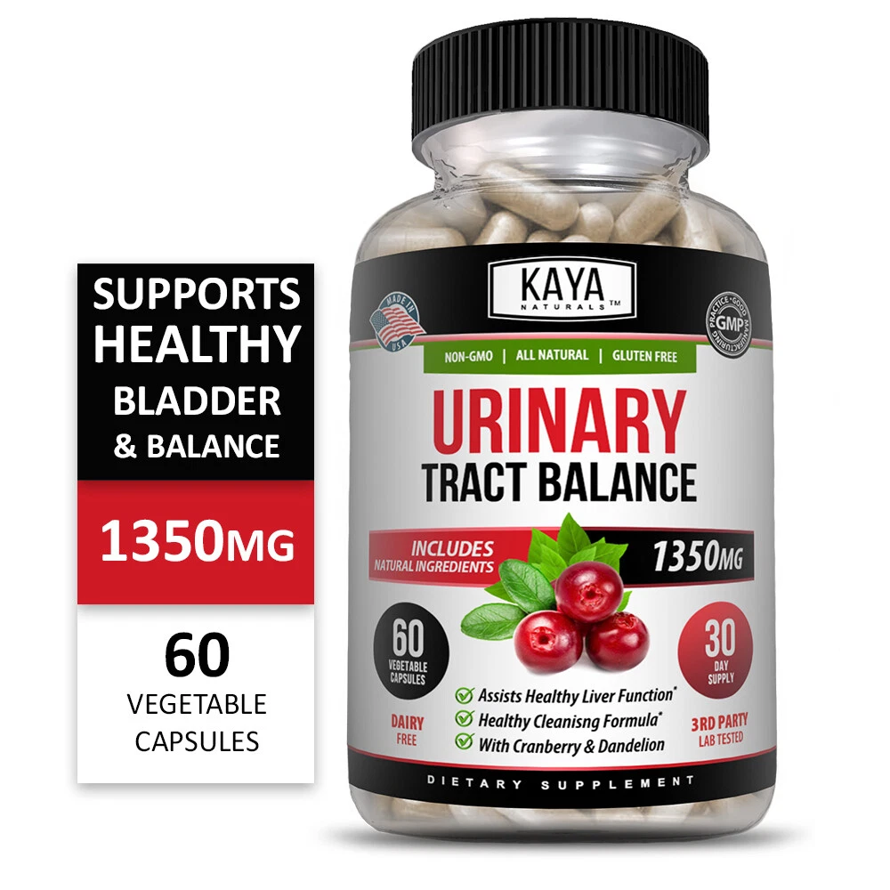 Bottle of Urinary Tract Balance 1350mg 60ct with d-mannose, urinary tract support to support health and wellness
