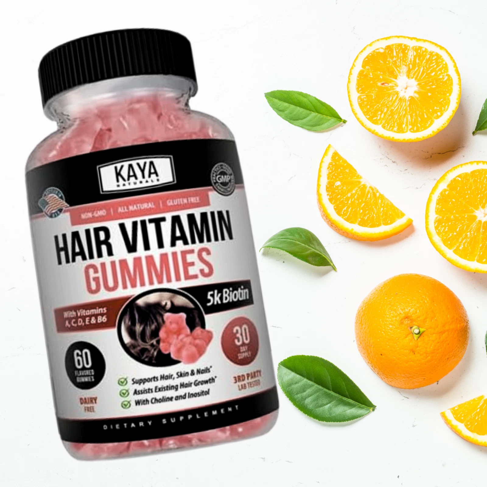 Image of Hair Vitamin Gummies with Biotin for Hair & Nail Growth – 2 Pack, 60ct