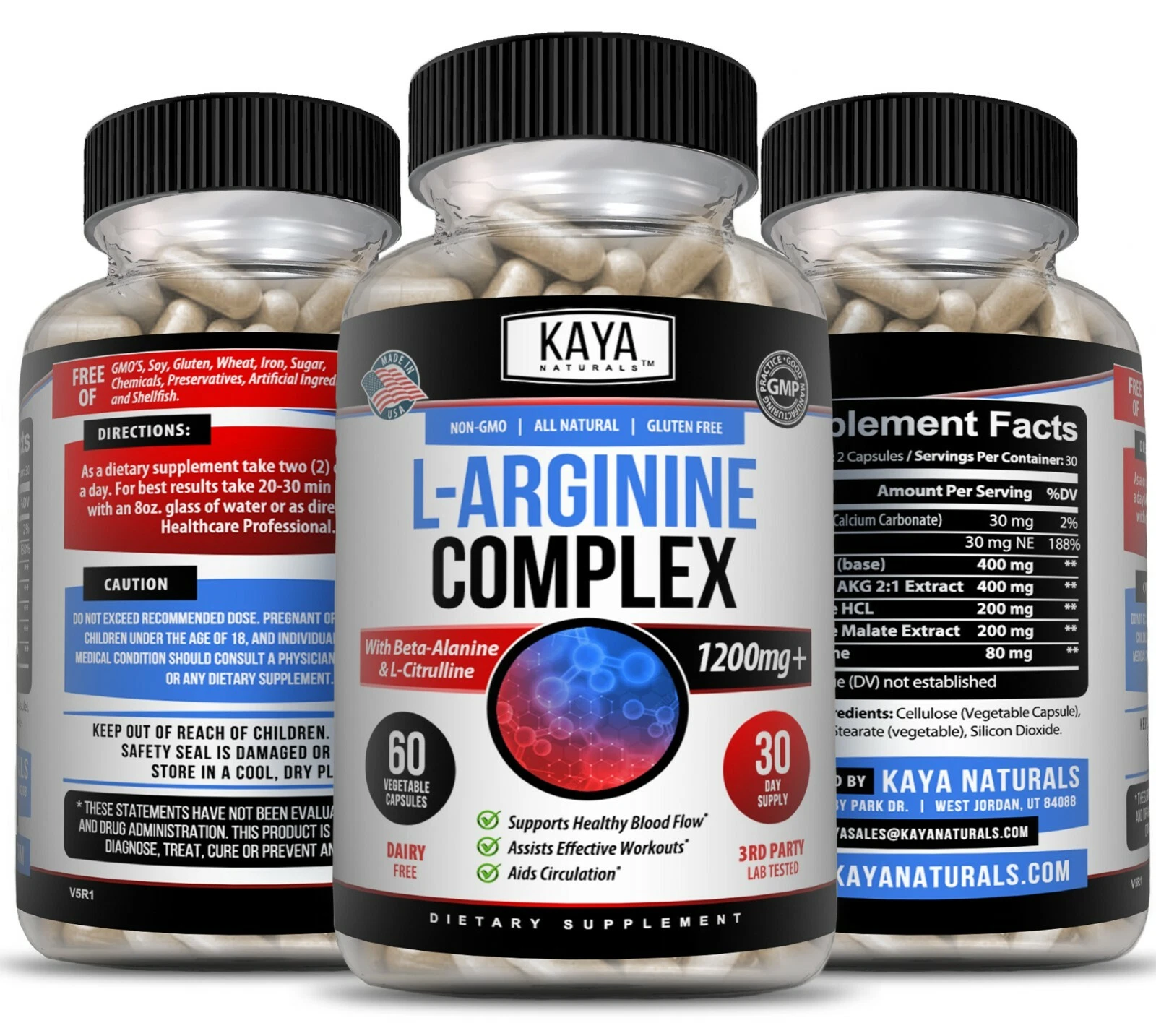 Image of L-Arginine Supplement for Nitric Oxide & Libido Support – 60 Capsules