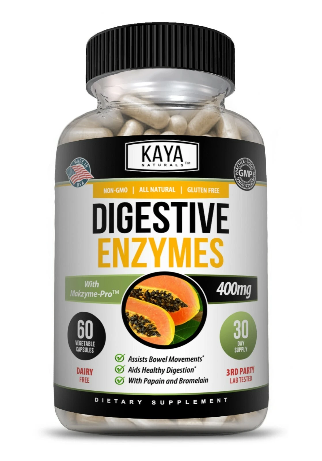 Image of Digestive Enzymes Supplement with Prebiotics & Probiotics – Digestive Health Support, 3x60ct