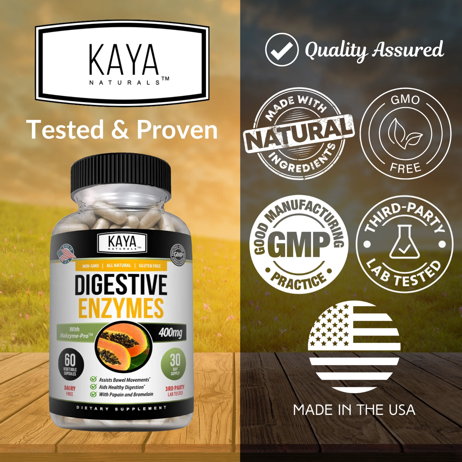 Image of Digestive Enzymes Supplement with Prebiotics & Probiotics – Digestive Health Support, 3x60ct