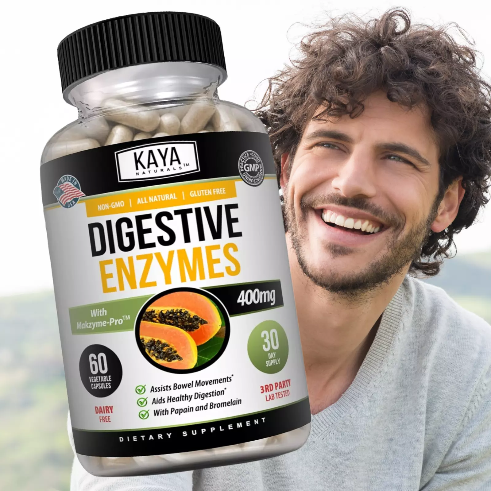 Image of Digestive Enzymes Supplement with Prebiotics & Probiotics – Digestive Health Support, 3x60ct