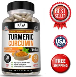 Image of Turmeric Curcumin with Bioperine for Joint Pain Support – 1300mg, 60 Capsules