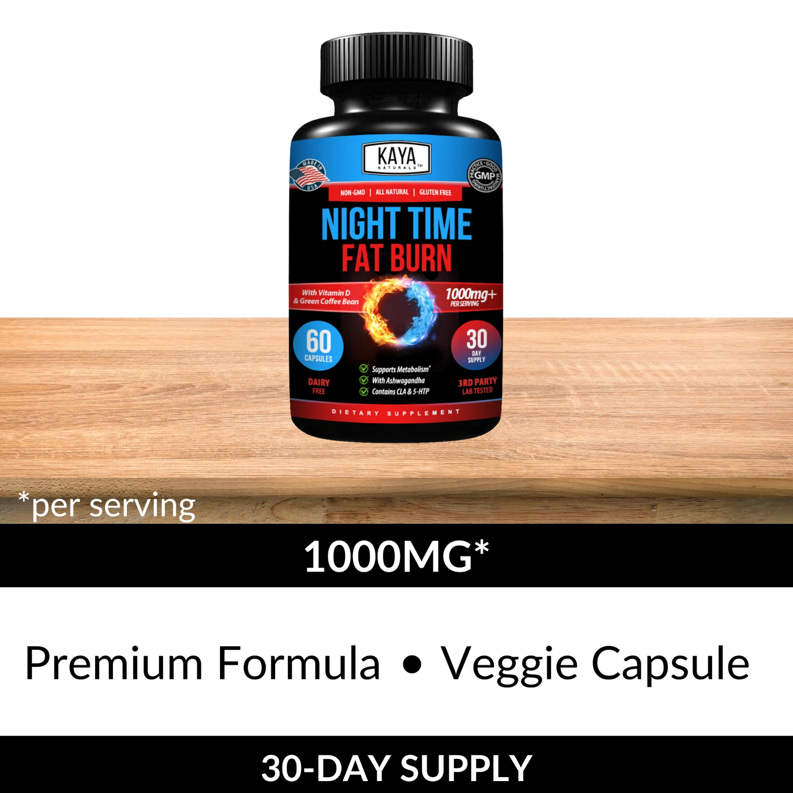 Image of Night Time Fat Burner for Weight Loss & Sleep Support – 60 Capsules
