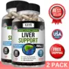 Image of Milk Thistle Liver Support Supplement – 2 Pack, 60 Capsules for Detox & Repair