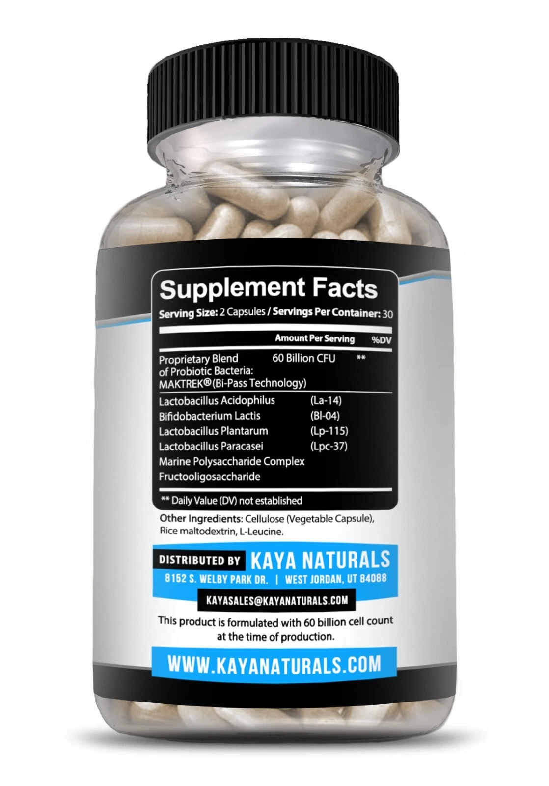 Image of Probiotic Supplement 60 Billion CFU with Prebiotics – 2 Pack, Digestive & Immune Support