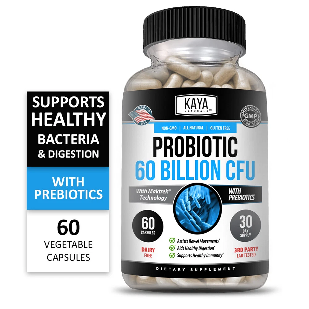 Image of Probiotic Supplement 60 Billion CFU with Prebiotics – Digestive & Immune Support, 60 Capsules