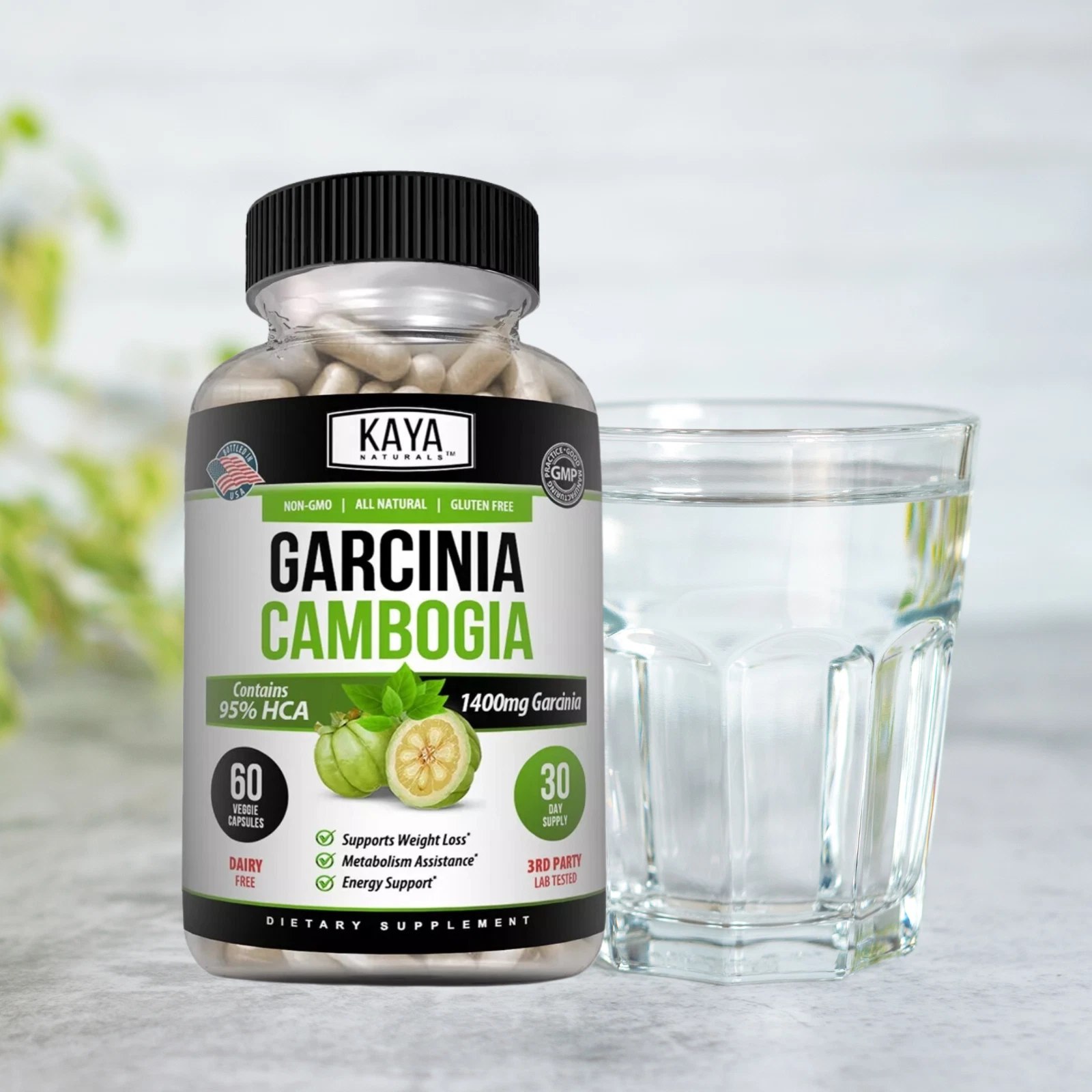 Image of Garcinia Cambogia Supplement for Weight Loss Support – 3 Pack, 60 Capsules