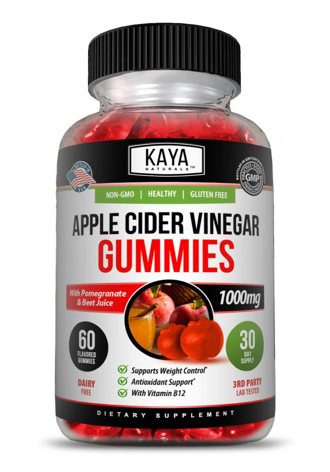 Image of Apple Cider Vinegar Gummies for Weight Loss & Detox Support – 60ct, 1000mg