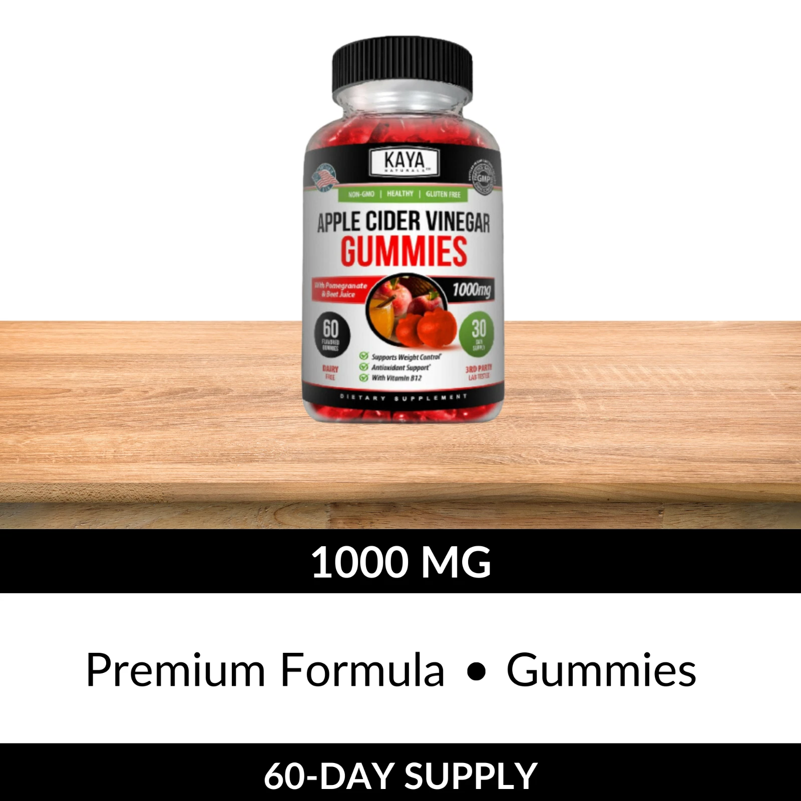 Image of Apple Cider Vinegar Gummies for Weight Loss & Detox Support – 2 Pack, 60ct, 1000mg