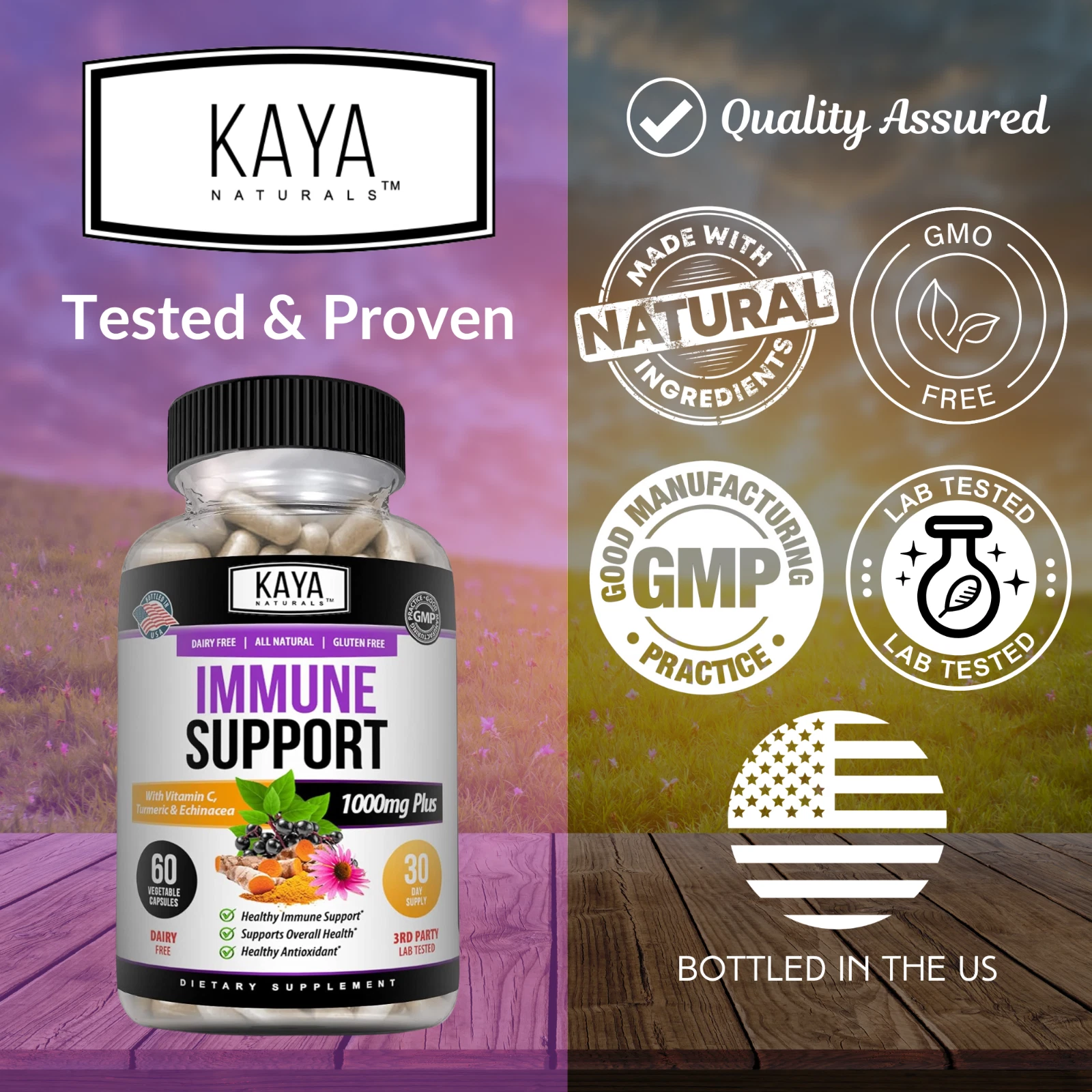 Image of Elderberry Immune Support Supplement – Vitamin C, Zinc, Probiotics & Echinacea