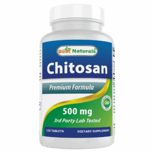 (1 Pack) Chitosan Tablets 500 mg – Digestive & Weight Support – 120 Count